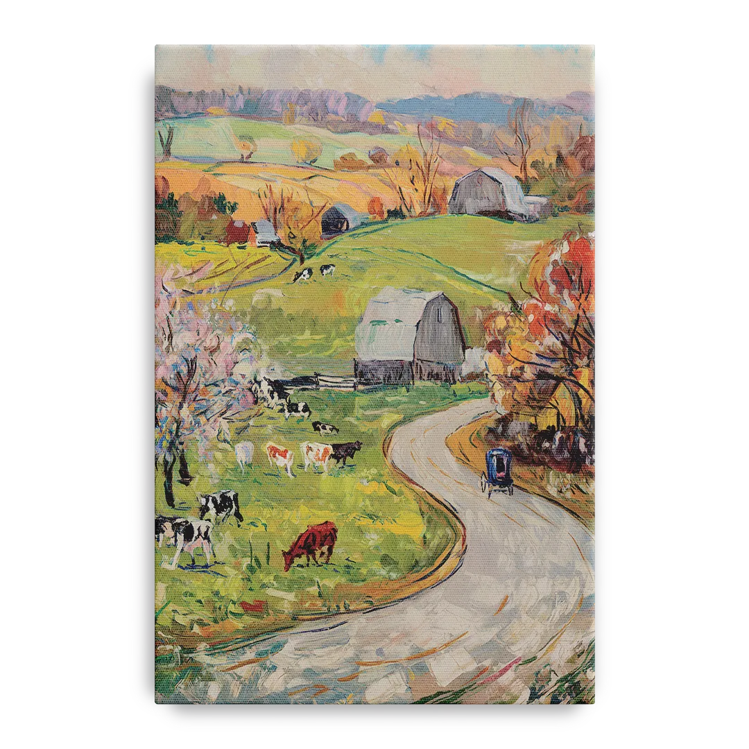 Lancaster PA Seasons Front - Canvas Wall Art