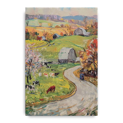 Lancaster PA Seasons Front - Canvas Wall Art