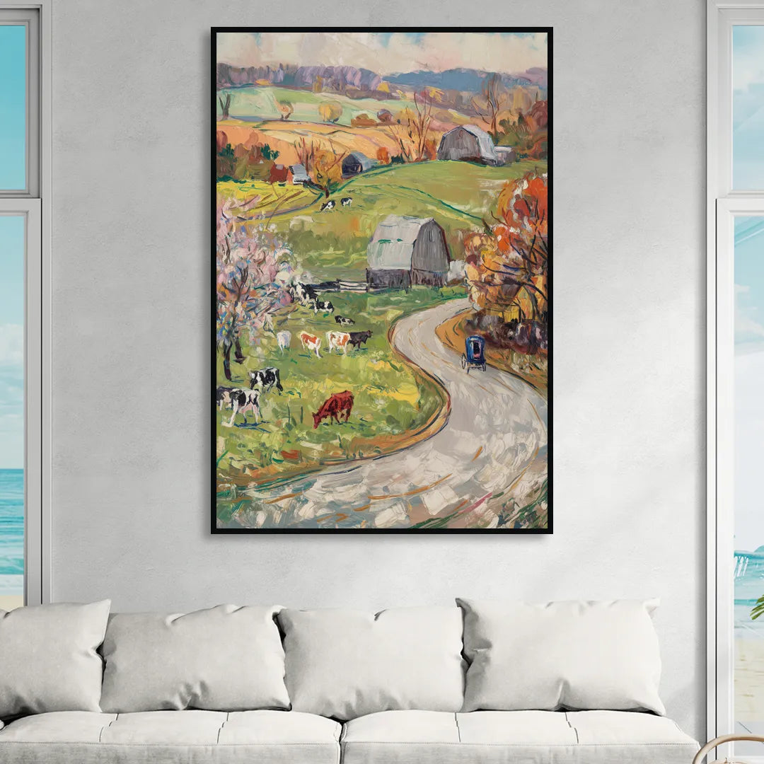 Lancaster PA Seasons Sitting Room - Black Canvas Wall Art