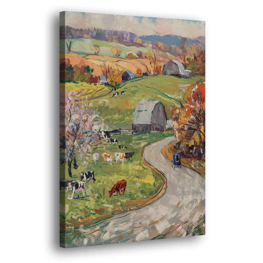 Lancaster PA Seasons Side - Canvas Wall Art
