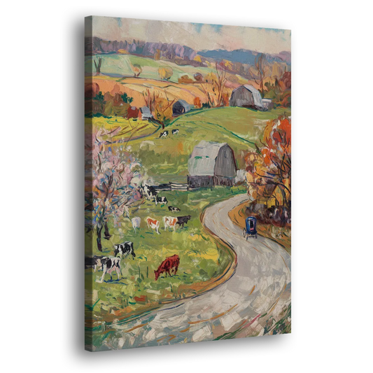 Lancaster PA Seasons Side - Canvas Wall Art
