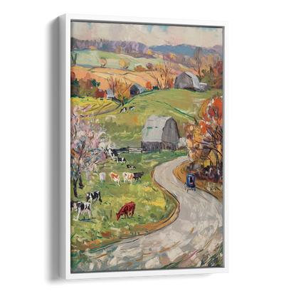 Lancaster PA Seasons Side - White Canvas Wall Art