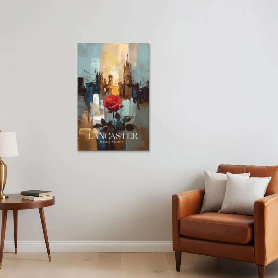 Lancaster Red Rose City - Canvas Wall Art - Sofa - 24x36