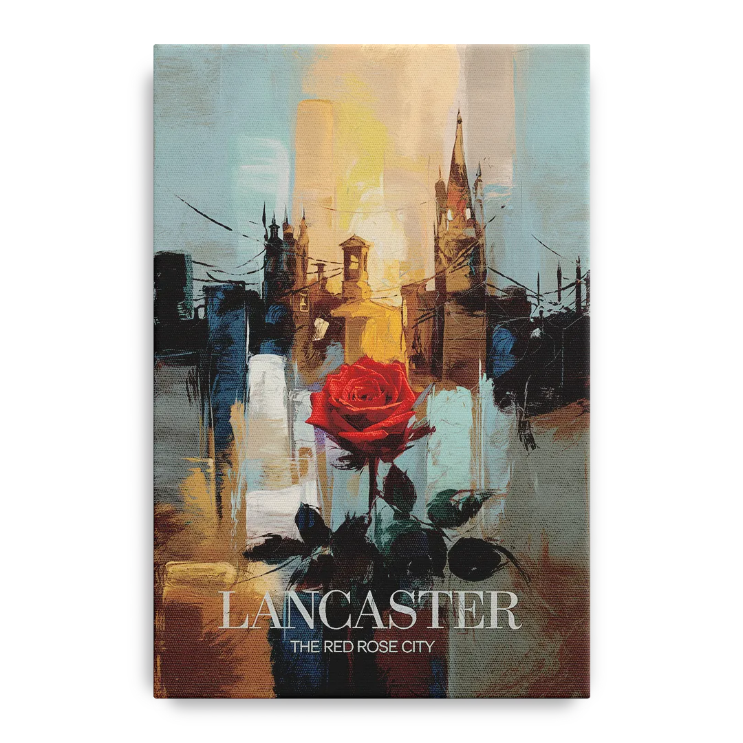 Lancaster Red Rose City Front - Canvas Wall Art