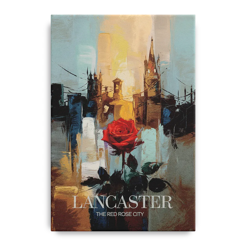 Lancaster Red Rose City Front - Canvas Wall Art