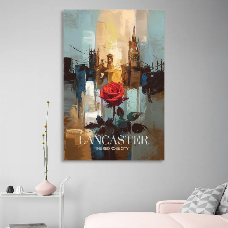 Lancaster Red Rose City Living Room - Canvas Wall Art