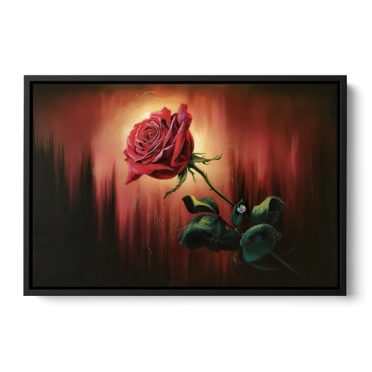 Lancaster Red Rose City Heritage - Black Framed Canvas Wall Art - Front