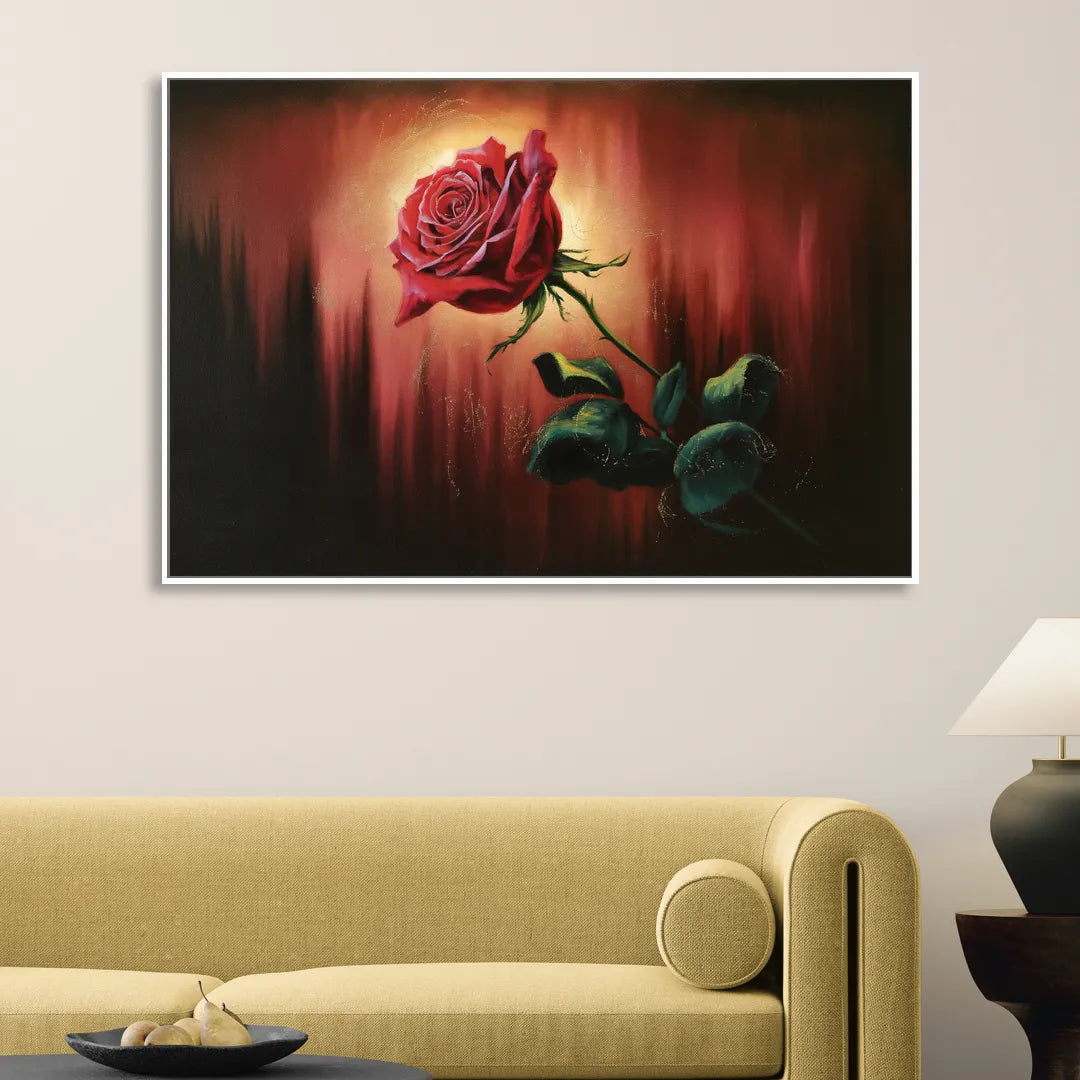 Lancaster Red Rose City Heritage Sitting Room - White Canvas Wall Art
