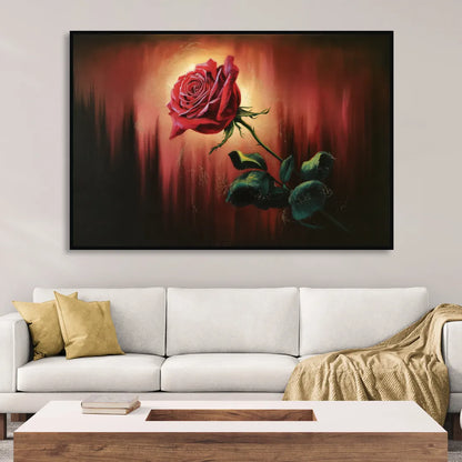 Lancaster Red Rose City Heritage Living Room - Black Canvas Wall Art