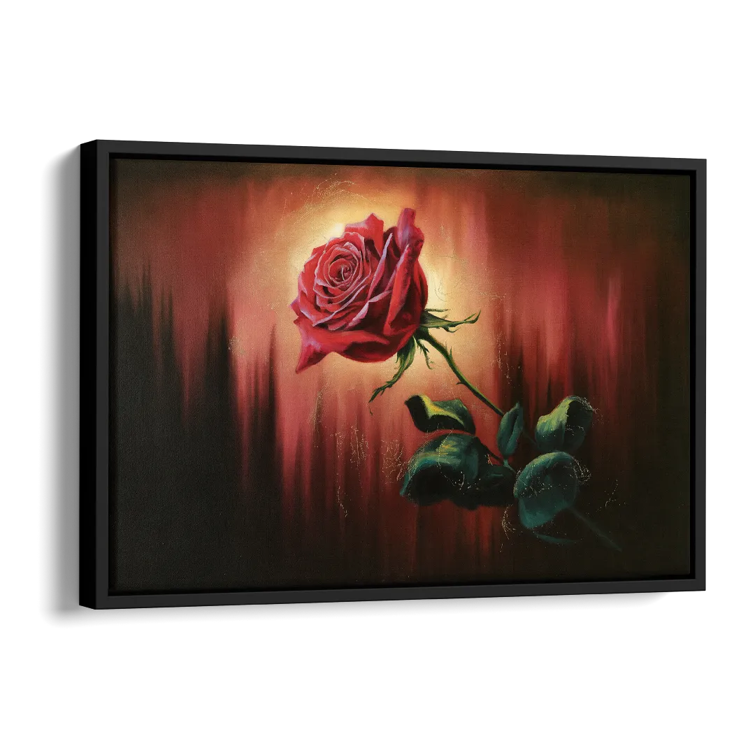 Lancaster Red Rose City Heritage Side - Black Canvas Wall Art