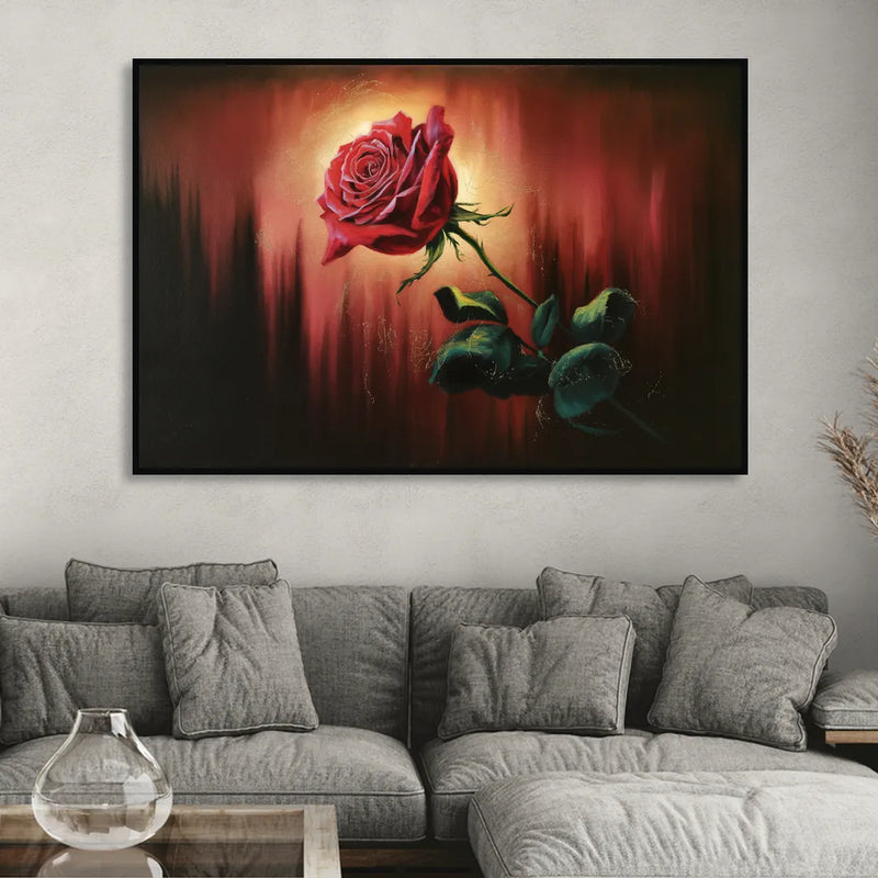 Lancaster Red Rose City Heritage Sitting Room - Black Canvas Wall Art