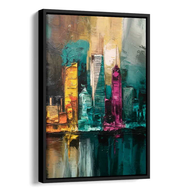 Lancaster Scenic Skyline Side - Black Canvas Wall Art