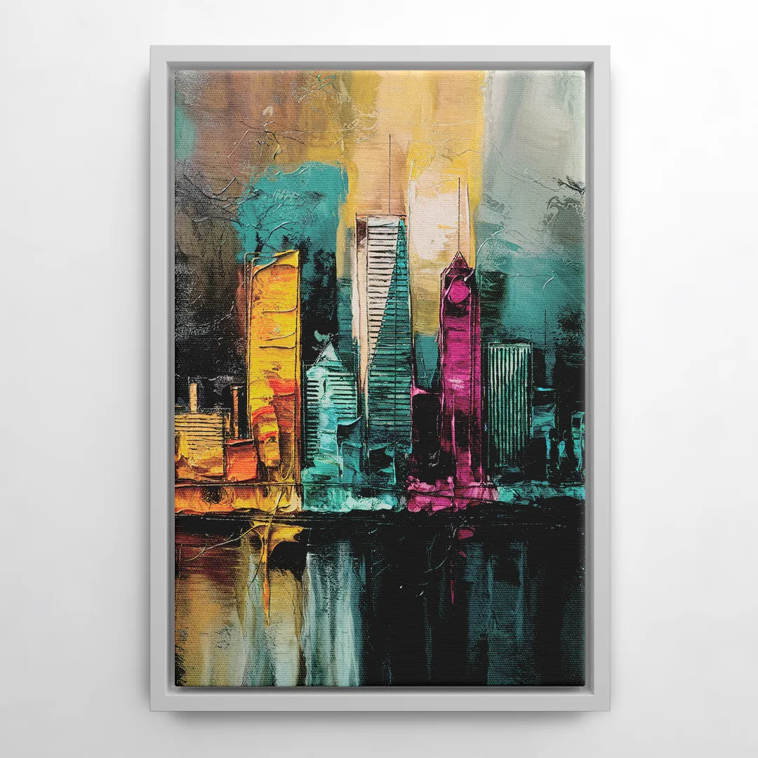 Lancaster Scenic Skyline - White Frame Canvas