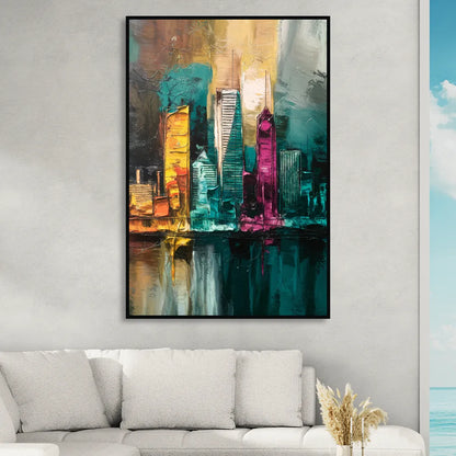 Lancaster Scenic Skyline Sitting Room - Black Canvas Wall Art