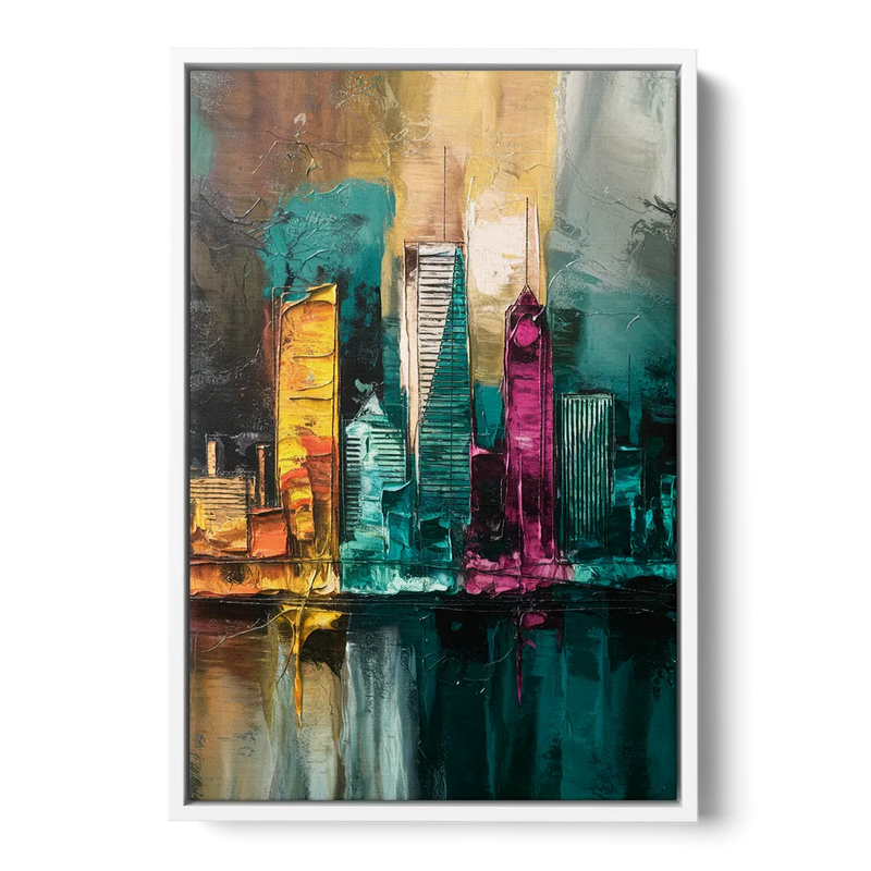 Lancaster Scenic Skyline Front - White Canvas Wall Art