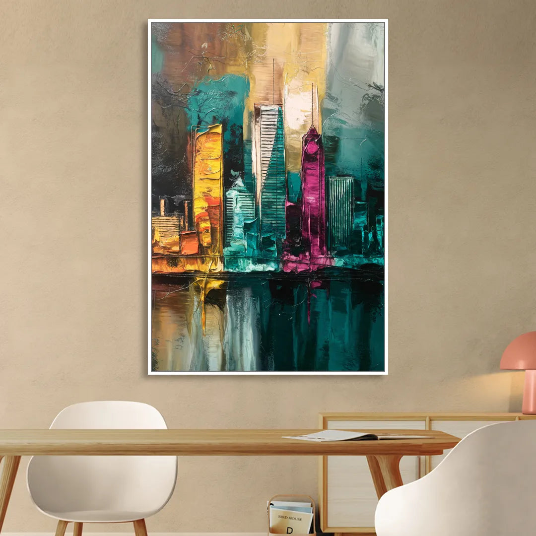 Lancaster Scenic Skyline Sitting Room - White Canvas Wall Art