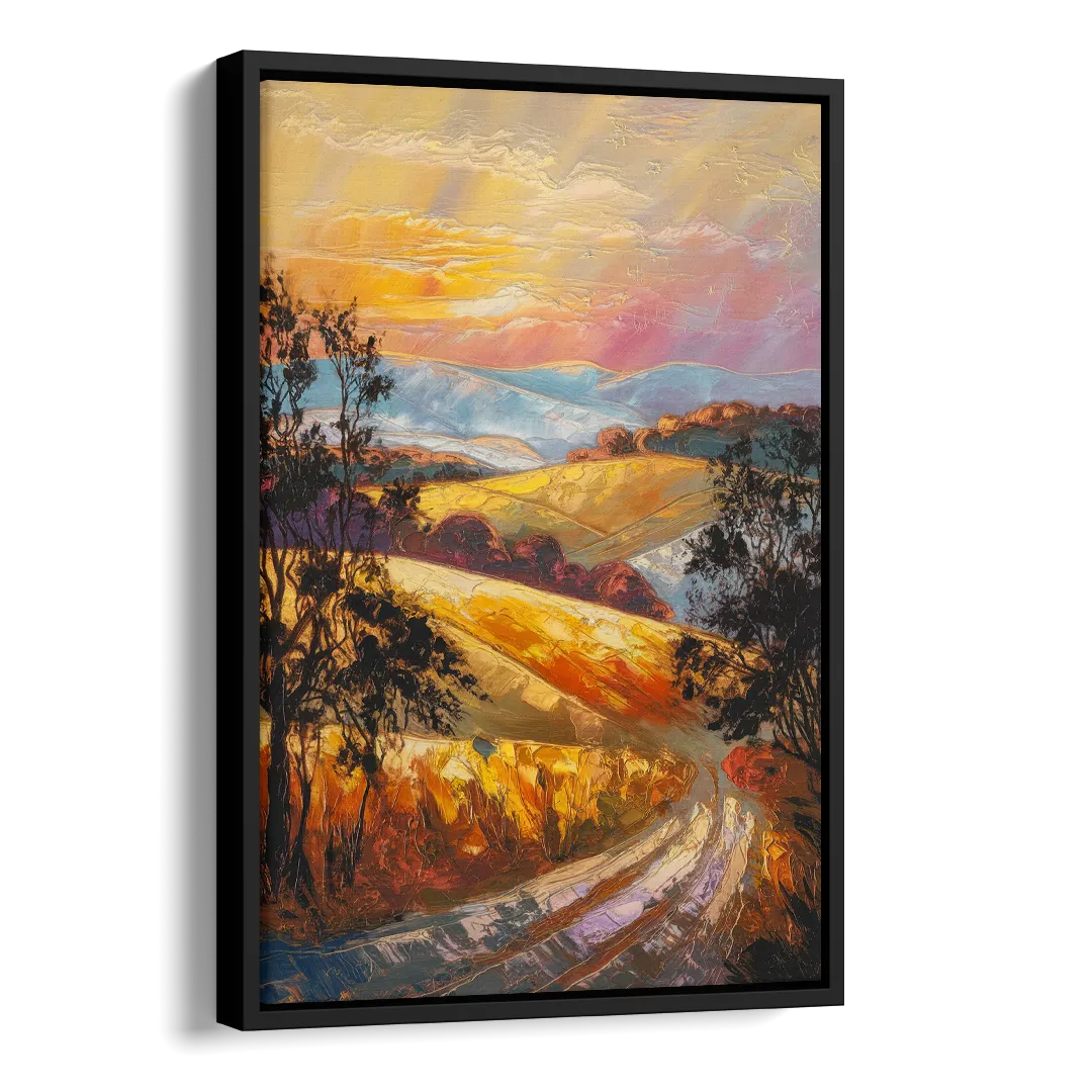 Lancaster Sunset Views Side - Black Canvas Wall Art