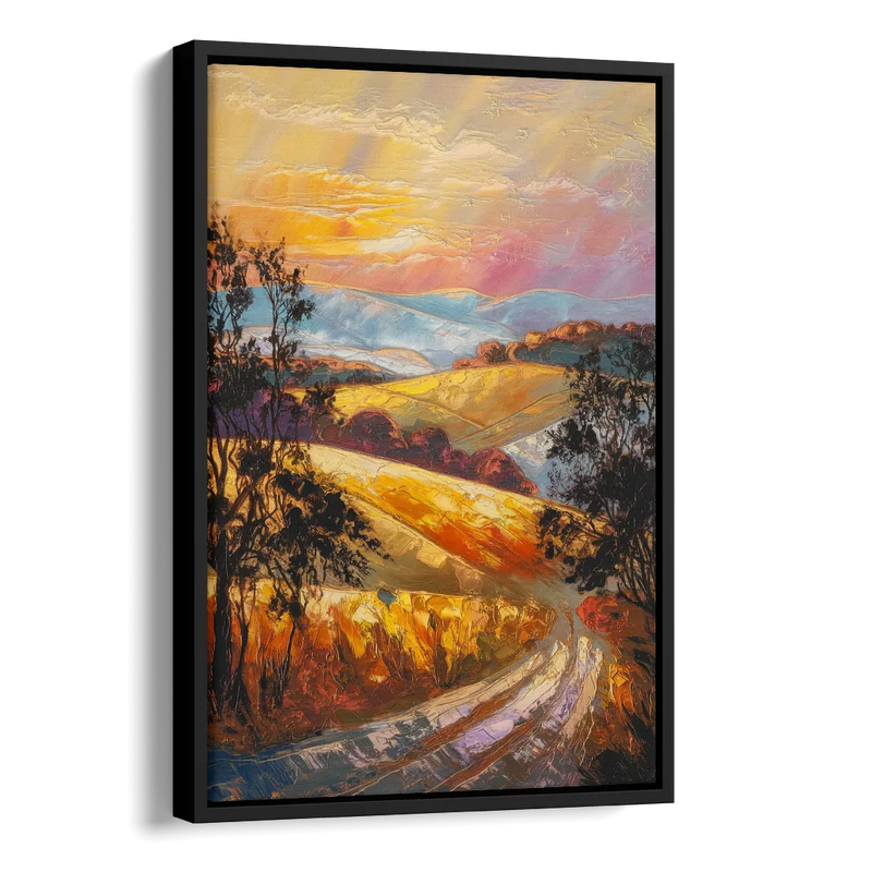 Lancaster Sunset Views Side - Black Canvas Wall Art
