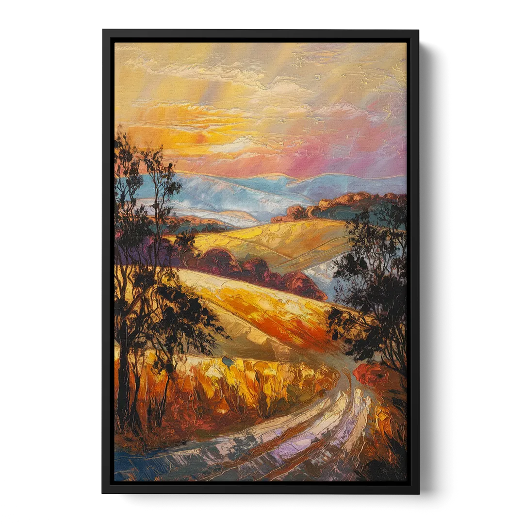 Lancaster Sunset Views Front - Black Canvas Wall Art