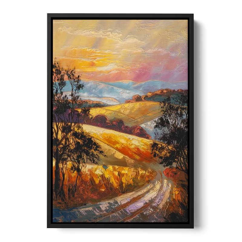 Lancaster Sunset Views Front - Black Canvas Wall Art