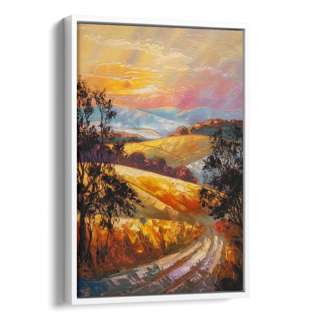 Lancaster Sunset Views Side - White Canvas Wall Art