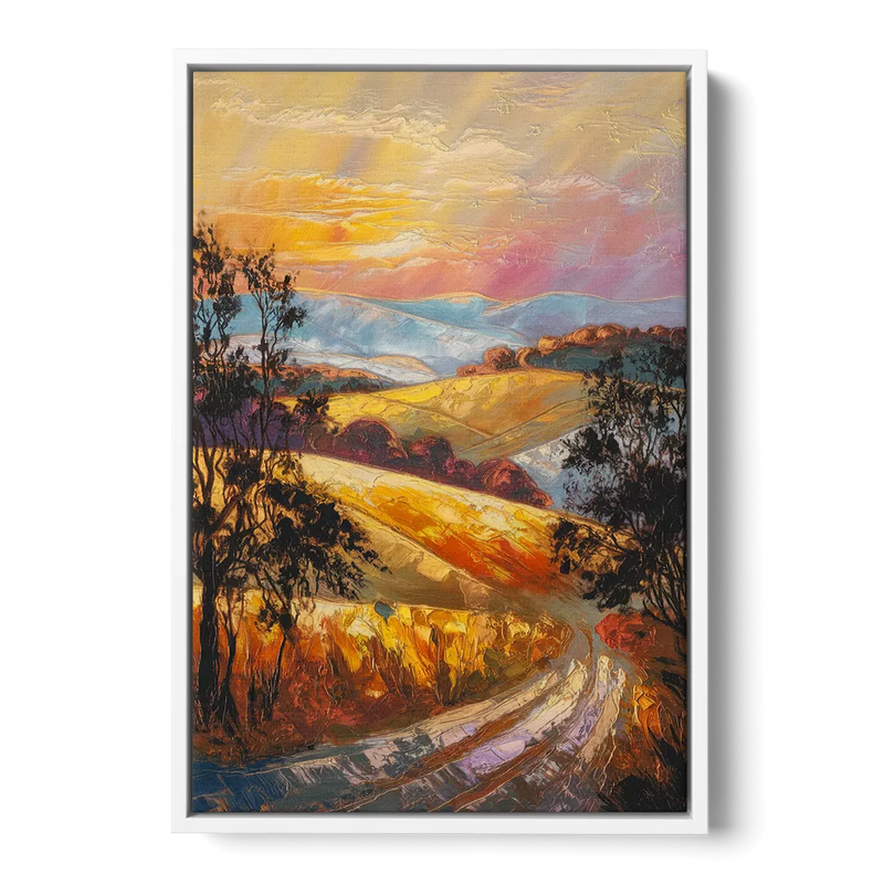 Lancaster Sunset Views Front - White Canvas Wall Art