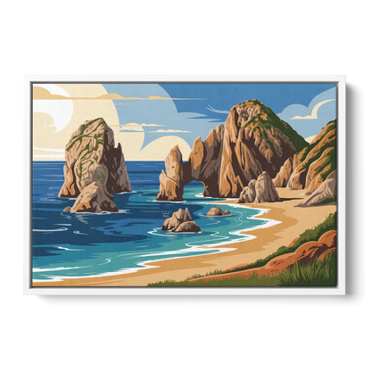 Land’s End Rock Formations Front - White Canvas Wall Art