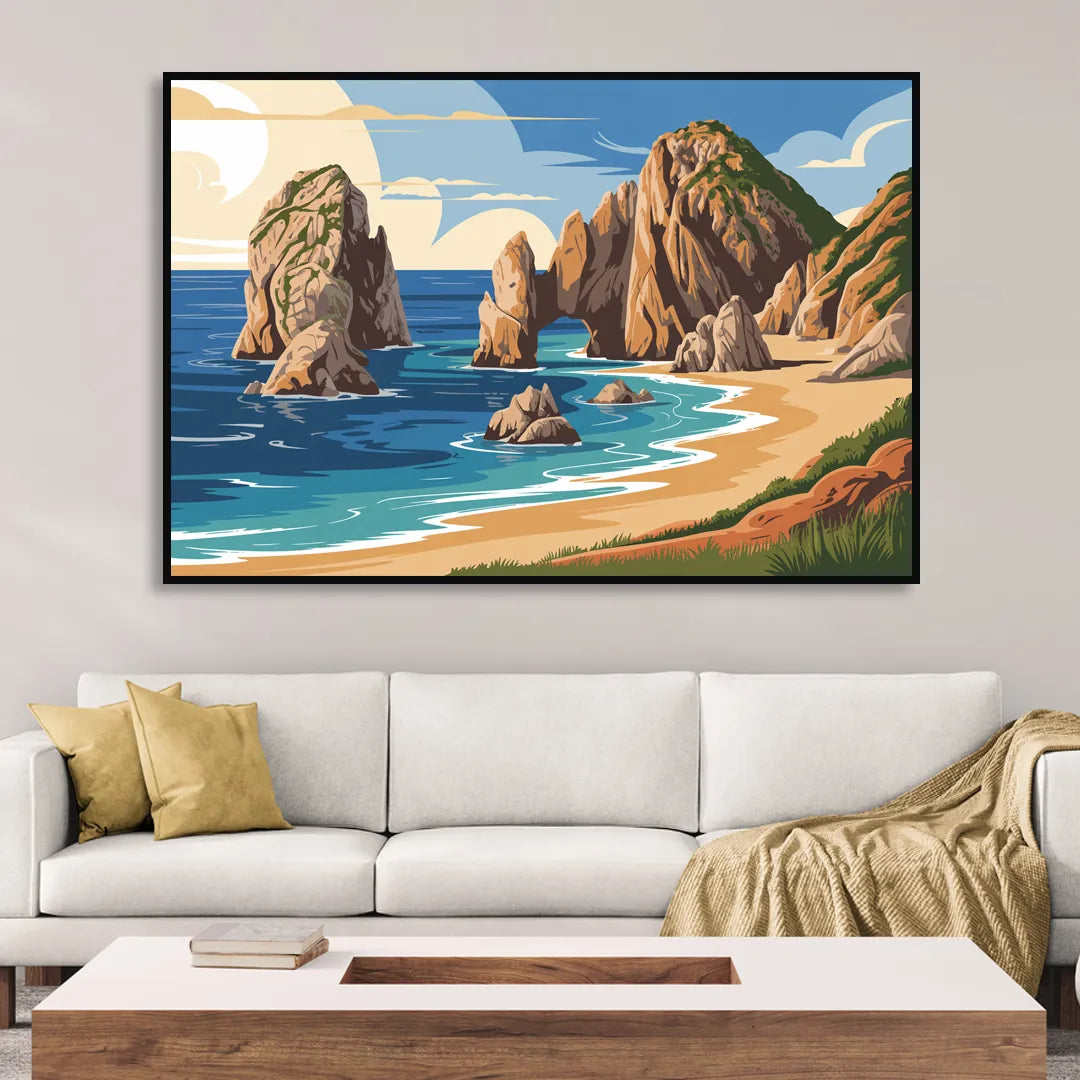 Land’s End Rock Formations Living Room - Black Canvas Wall Art