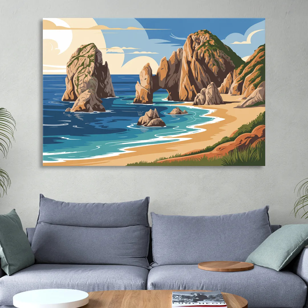 Land’s End Rock Formations Living Room - Canvas Wall Art