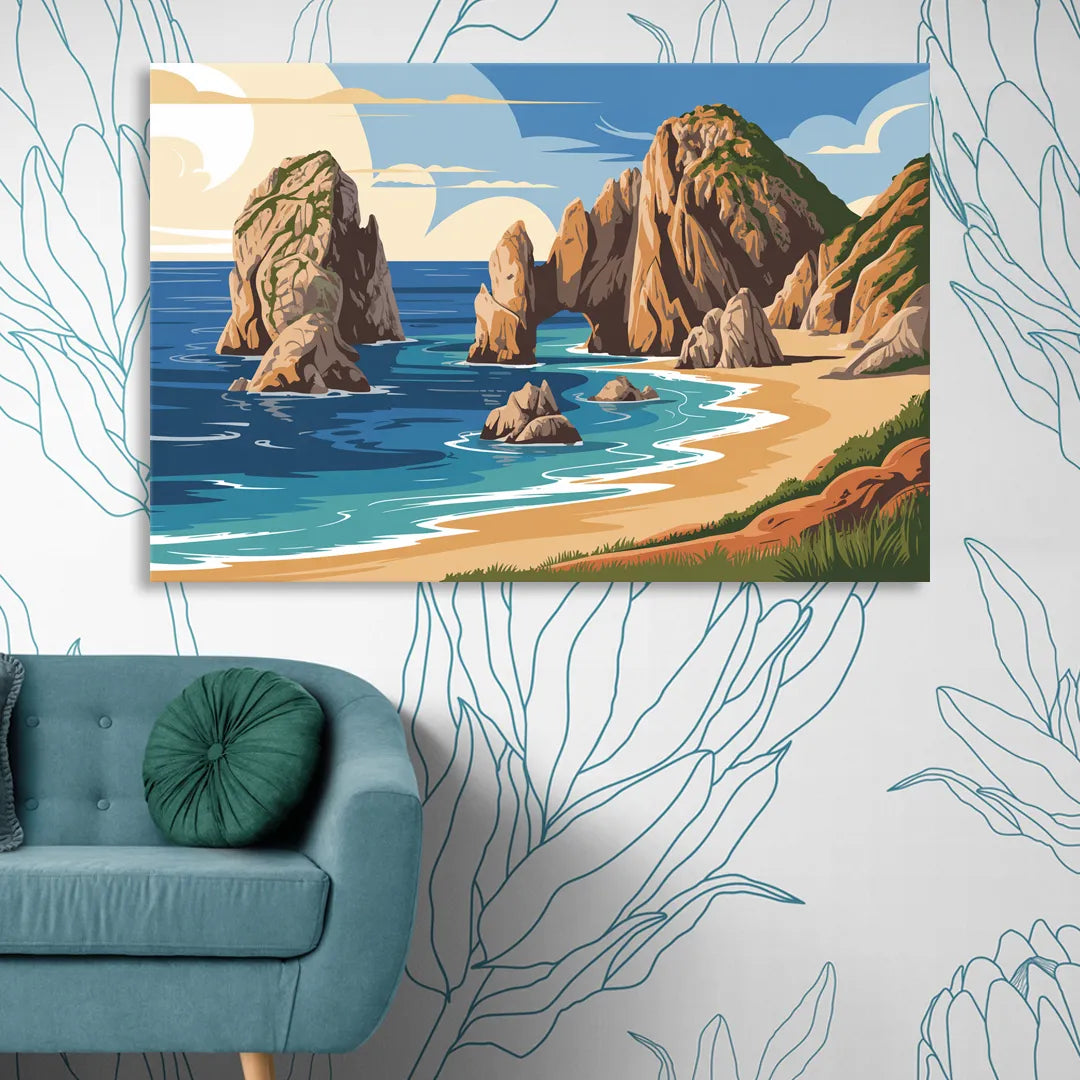 Land’s End Rock Formations Sitting Room - Canvas Wall Art