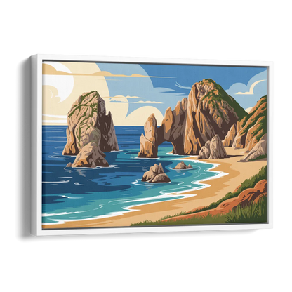 Land’s End Rock Formations Side - White Canvas Wall Art