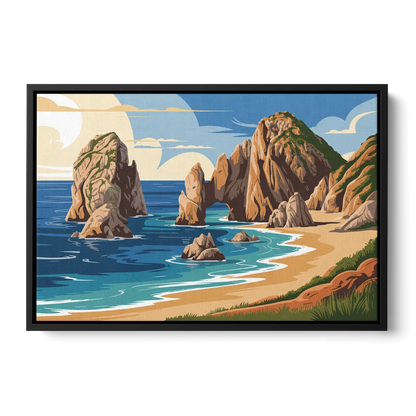 Land’s End Rock Formations Front - Black Canvas Wall Art