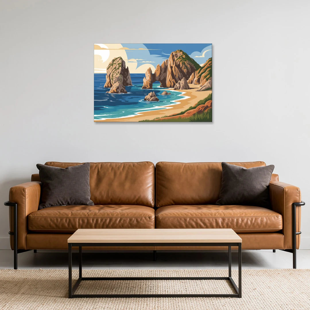 Land’s End Rock Formations - Canvas Wall Art - Sofa - 36x24