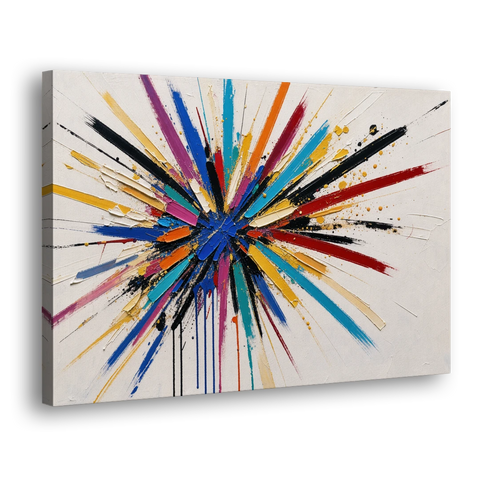 Large Abstract Canvas Art of a Cobalt Burst - Canvas Wall Art - Side