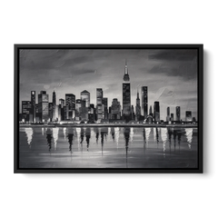 Large Black and White Wall Art for Living Room - Black Framed Canvas Wall Art - Front