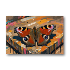Large Butterfly Wall Art Peacock Basking on Stone - Canvas Wall Art - Front