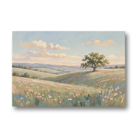 Large Canvas Prints Lone Oak on Spring Hills - Canvas Wall Art