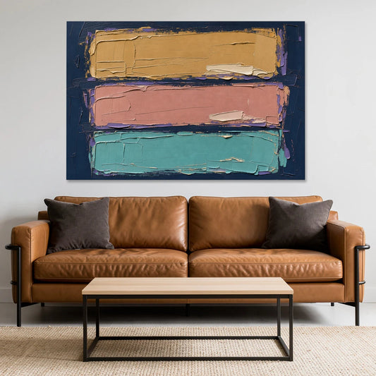 Large Canvas Wall Art for Living Room Tricolor Fields - Canvas Wall Art - Sofa - 60x40
