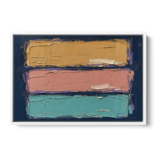 Large Canvas Wall Art for Living Room Tricolor Fields - White Framed Canvas Wall Art - Front