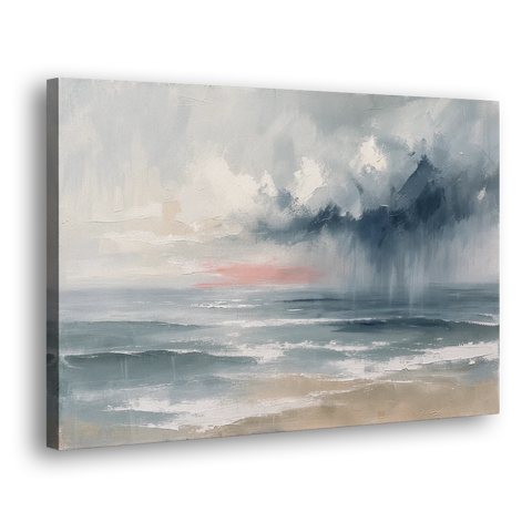 Large Coastal Wall Art of a Distant Squall - Canvas Wall Art - Side