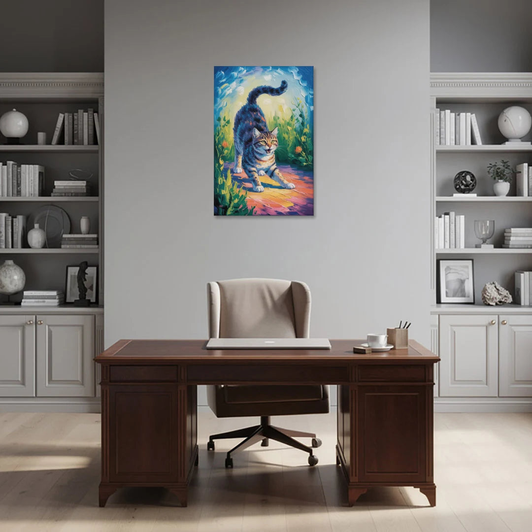 Large Expressionist Cat - Canvas Wall Art - Office - 24x36