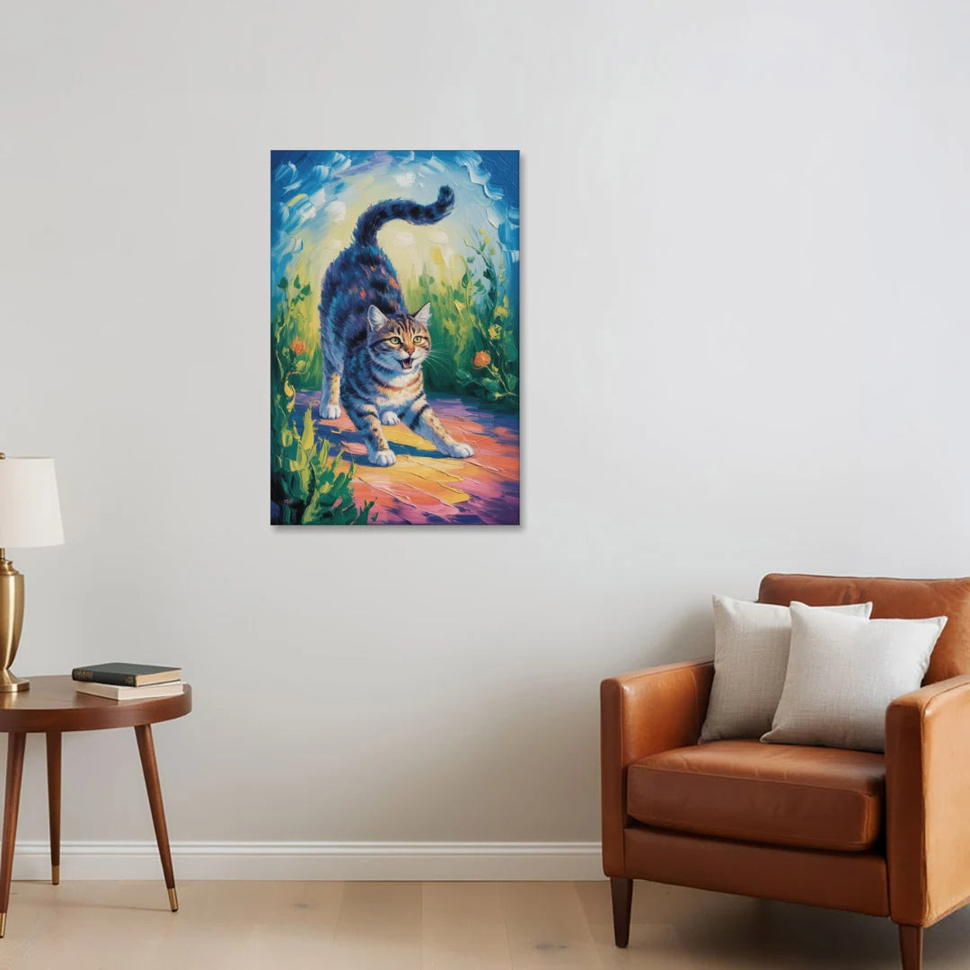 Large Expressionist Cat - Canvas Wall Art - Sofa - 24x36