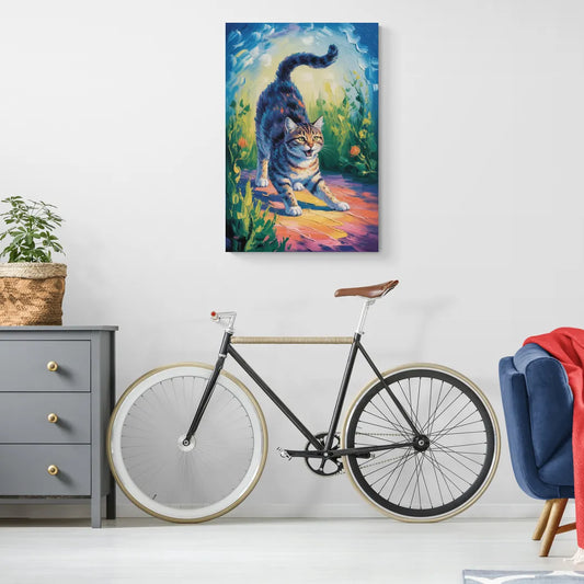 Large Expressionist Cat - Canvas Wall Art Living Room