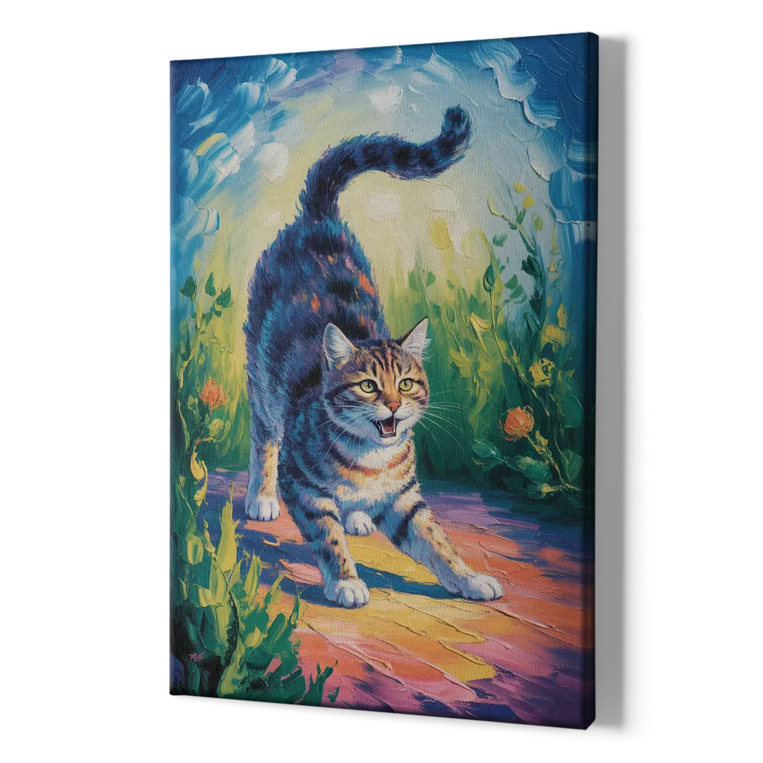 Large Expressionist Cat - Canvas Print Art Sides