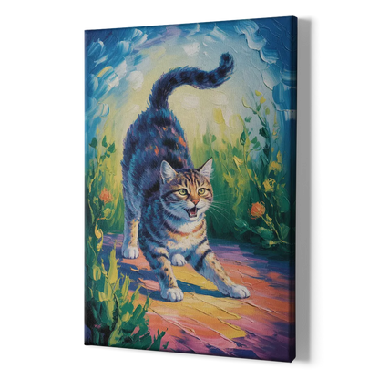 Large Expressionist Cat - Canvas Print Art Sides