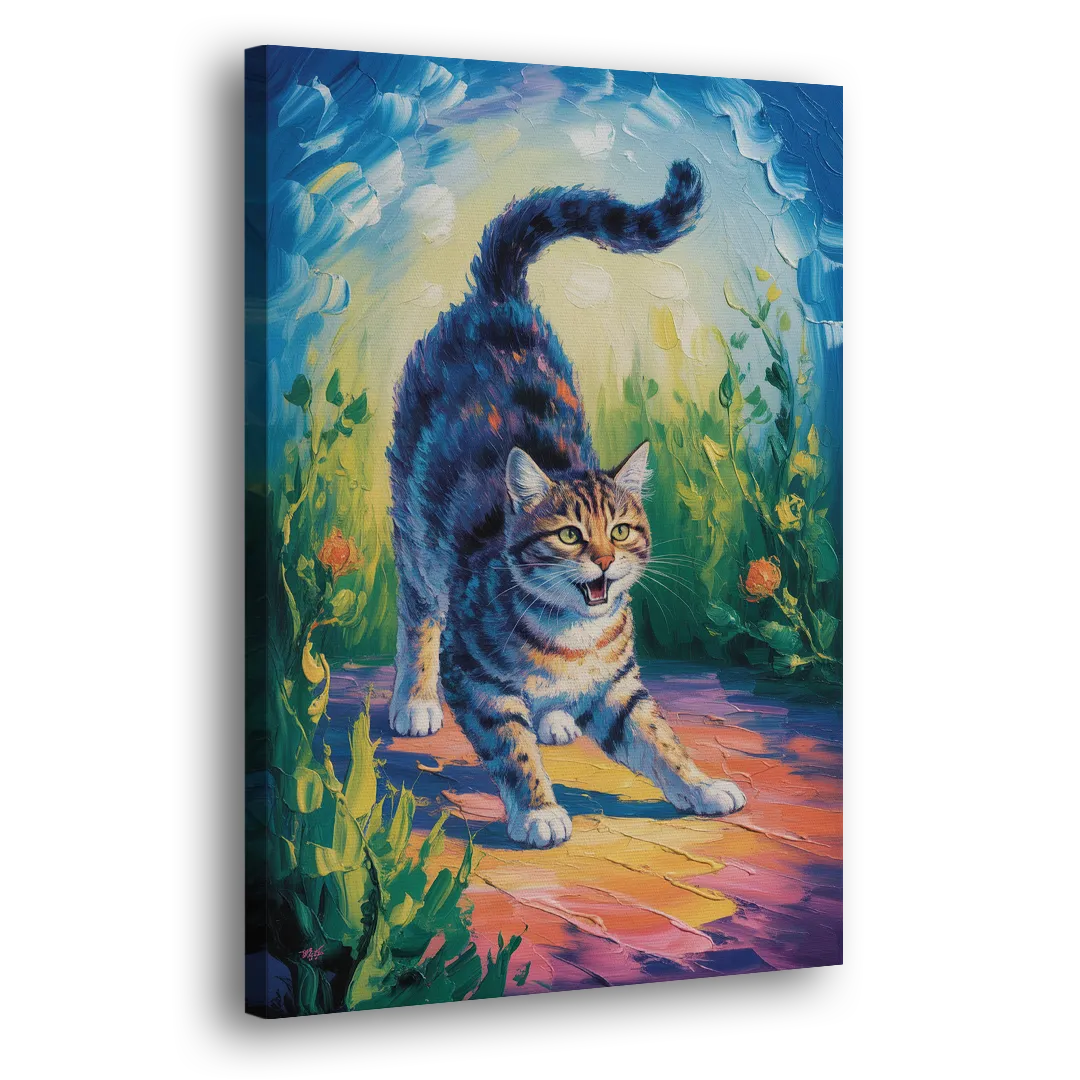Large Expressionist Cat Side - Canvas Wall Art