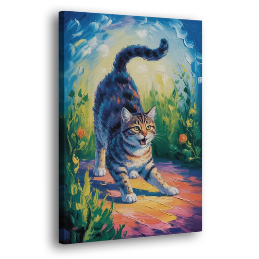 Large Expressionist Cat Side - Canvas Wall Art