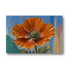 Large Floral Canvas Wall Art of an Orange Poppy - Canvas Wall Art - Front
