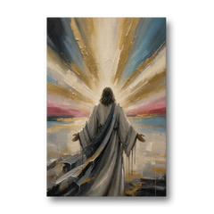 Large Jesus Wall Art with Arms Open to Light - Canvas Wall Art - Front
