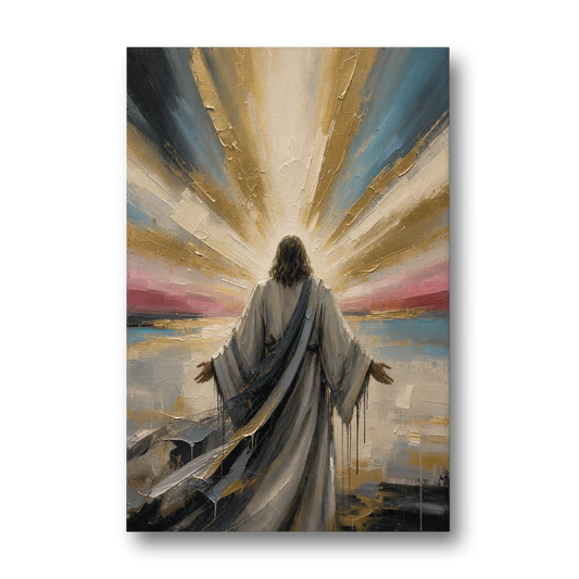 Large Jesus Wall Art with Arms Open to Light - Canvas Wall Art - Front
